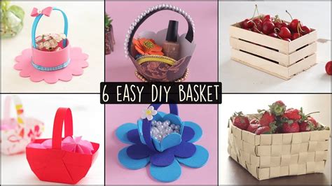 6 Easy Diy Baskets Basket Making Youtube