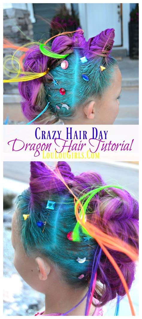 Short hairstyles are ideal for playful children who don't have to struggle in the manner of tangles and untidy. Crazy Hair Day Idea, Dragon Hair for Girls - Lou Lou Girls ...
