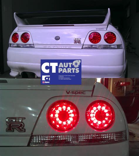 Car Truck Parts Smoke Red LED Tail Lights For Nissan Skyline R GTR GTST RB