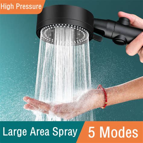Shower Head Bath Showerhead Set Supercharge Bidet Spray High Pressure 5 Modes Large Water Output