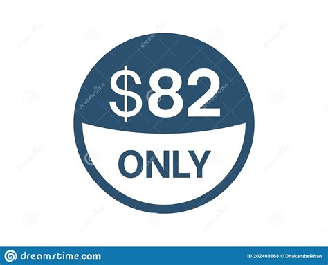 82 Dollar Price Icon 82 Usd Price Tag Stock Vector Illustration Of