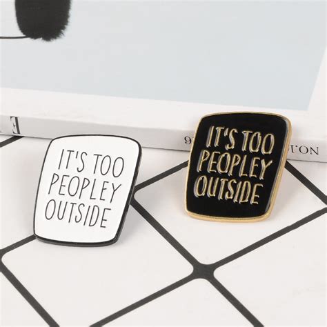 Funny Quote Enamel Pin Simple White Black Board Letters Brooch Badge