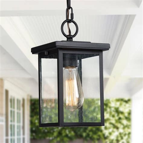 Lnc Matte Black Rustic Outdoor Hanging Lantern Mini Farmhouse 1 Light