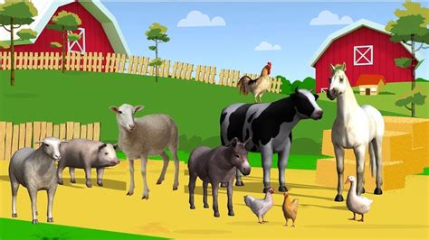 Learn Farm Animals Names And Sounds Youtube