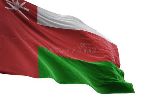 Oman National Flag Waving Isolated On White Background 3d Illustration