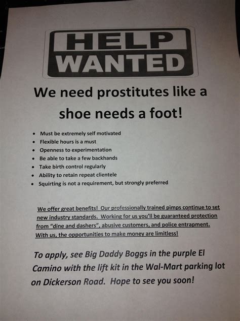 Someone Was Posting Help Wanted Flyers R Funny