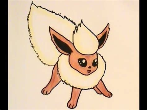 How to draw cute baby chibi mew from pokemon easy step by step drawing tutorial how to draw step by step drawing tutorials. FLAREON! How to Draw Pokemon No.136 Tutorial, Easy - YouTube