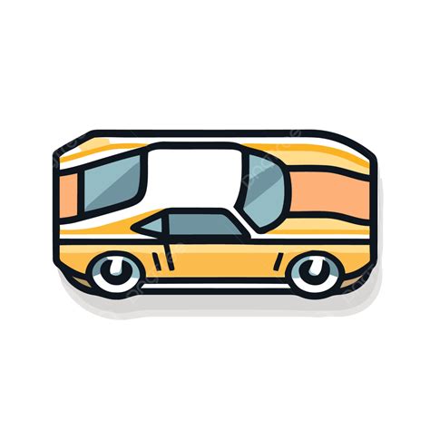 Logo Mobil Kuning Dengan Gaya Svg Vektor Ikon Linear Yang
