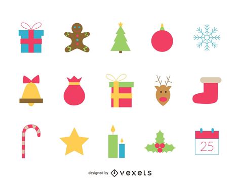 Festive Christmas Icon Set Vector Download