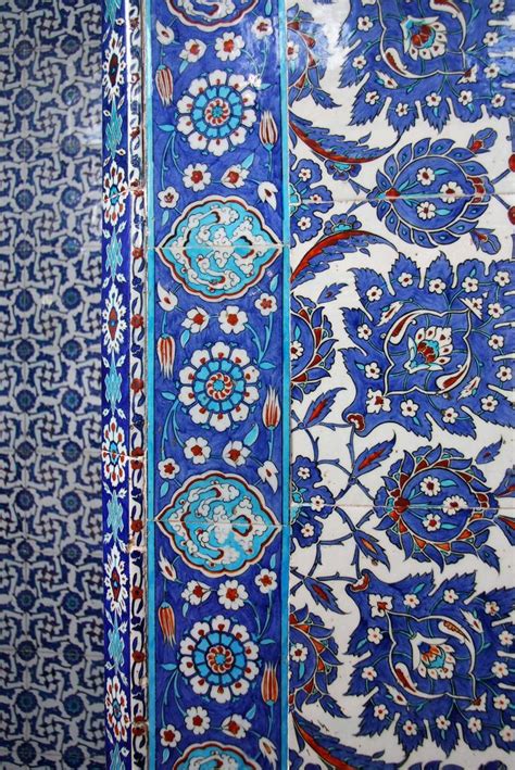 Beautiful Blue Iznik Tiles At Rustem Pasha Mosque Istanbul Turkey