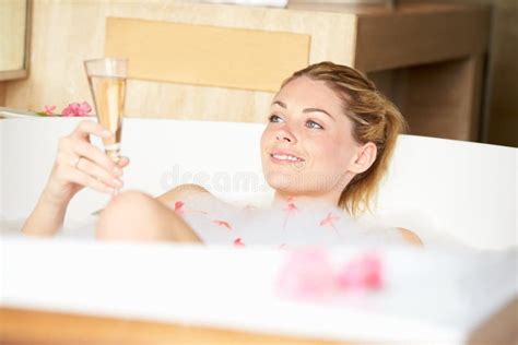 Woman Relaxing In Bubble Bath Stock Image Image Of Bath Holiday 32061107