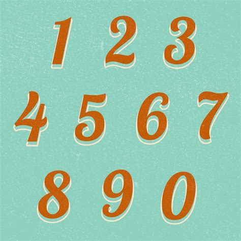Download Premium Psd Image Of Numbers Retro Typography Font Printable By Chim About Number 1