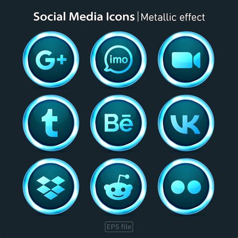 Premium Vector Popular Social Media White 3d Icons Metallic Effect Set