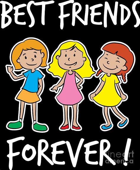 Best Friends Of Three Best Friends Forever Girl Squad Digital Art By