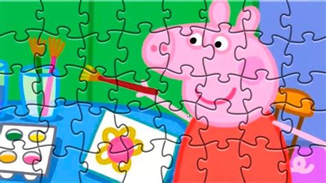 Peppa Pig Drawing And Painting Puzzle Baby Games For Kids Youtube