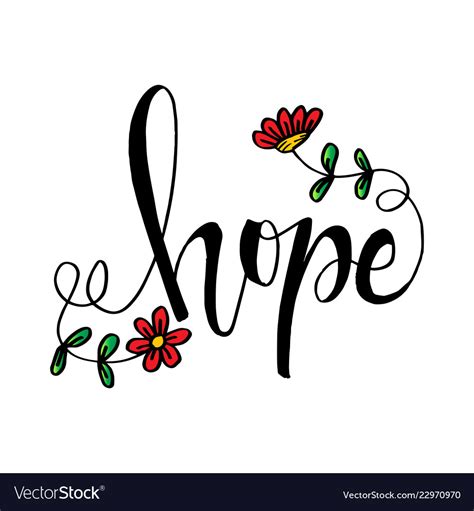 Letter Design Hope With Flower Royalty Free Vector Image
