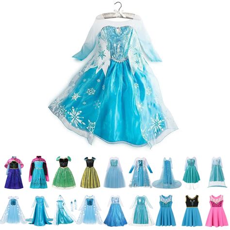 Girl Elsa Fancy Dress Up Children Anna Princess Costume Kids Snow Queen