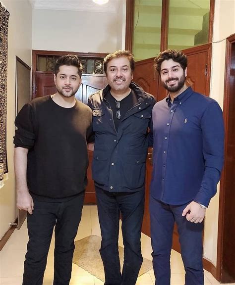 Nouman Ijaz With His Son Zaviyar Was Spotted At Imran Ashrafs Place