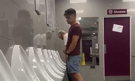 Spying On A Guy Peeing At Urinals And Then Shaking His Cock Spycamfromguys Hidden Cams Spying
