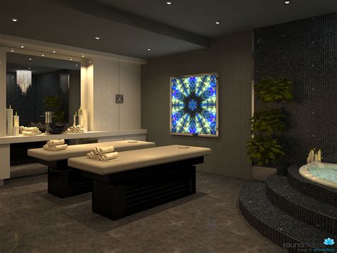 Massage Room Render Jakuzzi And Glass Mosaic Corner