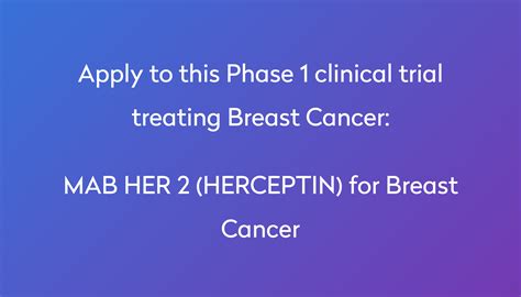 Mab Her 2 Herceptin For Breast Cancer Clinical Trial 2023 Power