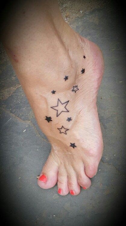 Find the one you like!. Stars tattoo on foot | Foot tattoos girls