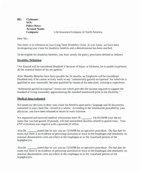 Disability Appeal Letter Template Resume Letter