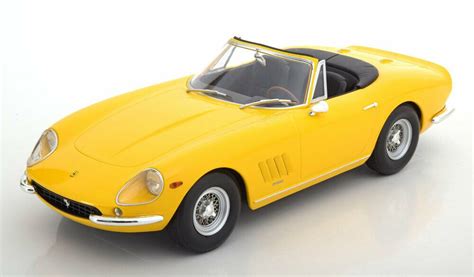 The 1:18 scale of diecast models is the largest size made by most model car manufactures. 1:18 KK-Scale 1964 Ferrari 275 GTB/4 NART Spyder Yellow Model Car #KKScale #Ferrari | Car model ...