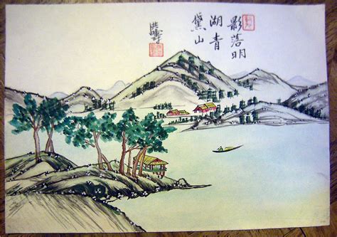 Original Chinese Shan Shui Paintings By Chen Hongchou 陳 洪疇 山水