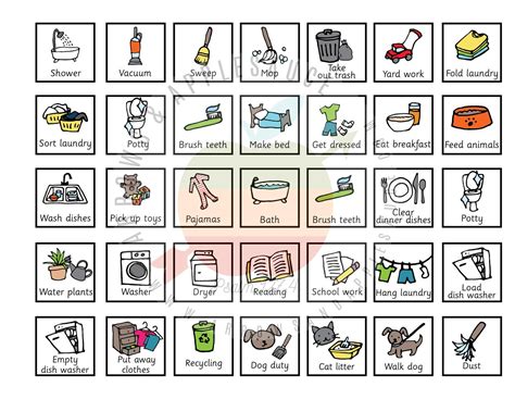 Kids Daily Responsibilities Chart Printable Daily Routine Chore Chart