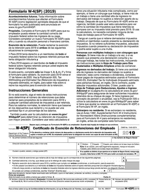Spanish W 4 Form 2023 Printable Forms Free Online