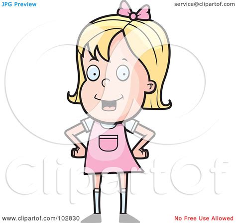 Royalty Free Rf Clipart Illustration Of A Little Blond Girl In Pink