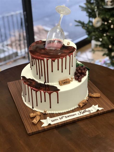 Wine Glass 2 Tier Cake In 2021 Sweet Birthday Cake Pretty Birthday Cakes Birthday Cake Wine