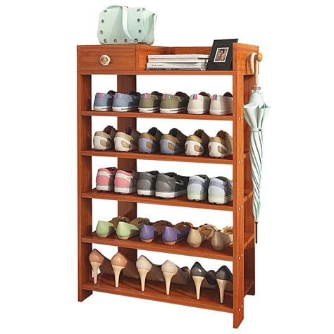 Zag shelf has a solid oak wooden base, combined with thin sheet metal, powdercoated in. Espresso 6 Shelves Shoe Storage Rack - Finish Solid Wood ...