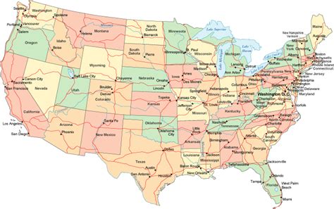 Usa Map With States And Cities Pictures Map Of Manhattan City Pictures