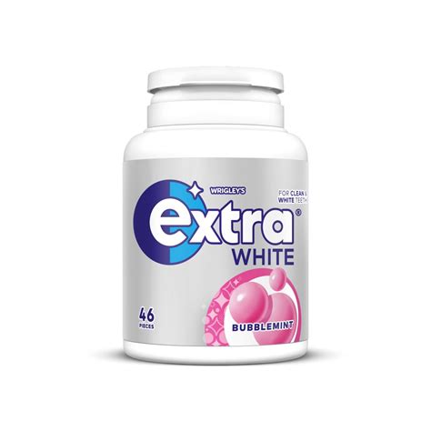 Extra White Bubblemint Sugarfree Chewing Gum Bottle 46 Pieces 64g Zoom