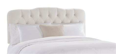 Pine wood slats lay a sturdy base for any mattress. Skyline Furniture Surrey Queen Tufted Headboard, White ...