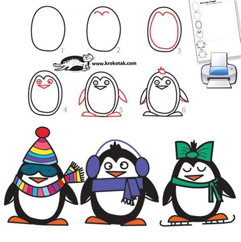 Draw them with the 2b pencil, and don't try to include any details—they can be just a. How to draw a penguin in 6 easy steps | Easy christmas ...