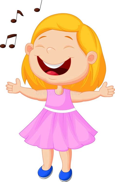 Little Girl Singing Stock Vector Illustration Of Female 45726383