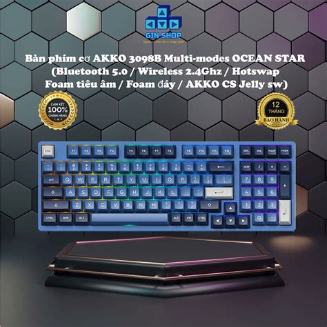 Bàn phím cơ AKKO 3098B Multi modes Ocean Star GIN SHOP HCM Shopee