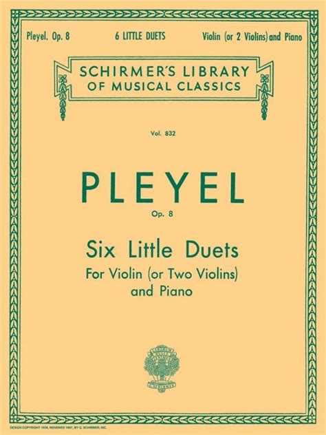 Forwoods Scorestore Pleyel Six Little Duets Opus 8 For Violin