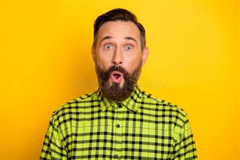 Photo Of Mature Man Brown Hair Beard Amazed Shocked Surprised Fake