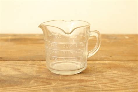 Vintage Clear Glass Measuring Cup One Cup Three Spout