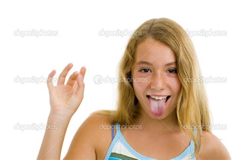 Girl Showing Tongue Stock Photo By Macky Ch