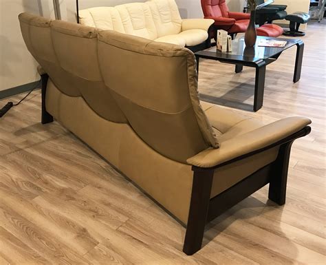 Gentle curves, padded arms and a supple seat, this sofa is as sleek as the name implies. Stressless Buckingham 3 Seat High Back Sofa Paloma Stone ...