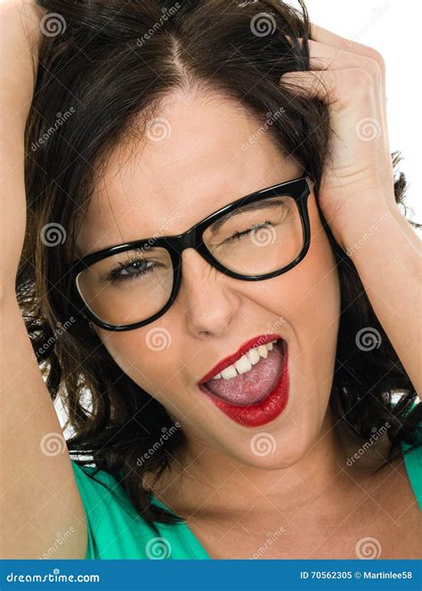 Cheeky Young Woman With Fake Smile Expressing Optimism Stock Image