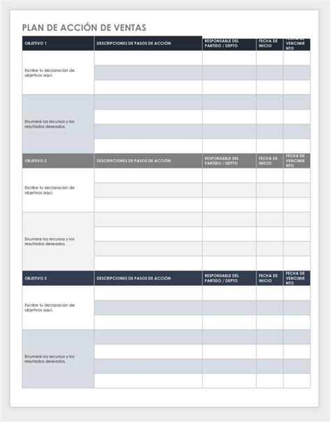 Plantillas gratuitas de planes de acción Smartsheet