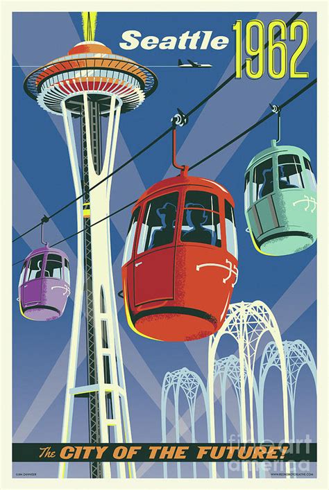 Seattle Space Needle 1962 Digital Art By Jim Zahniser