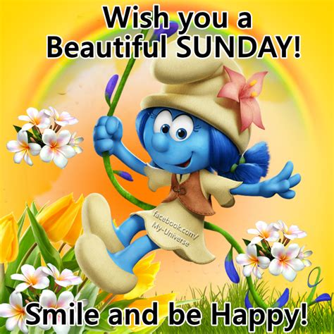 Wish You A Beautiful Sunday Smile And Be Happy Smurf