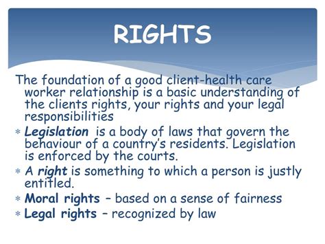 Ppt Legislation The Clients Rights And Your Rights Powerpoint